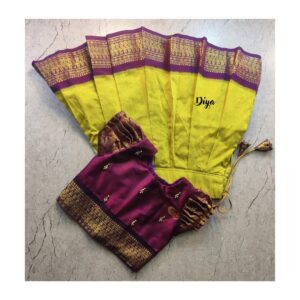 Parrot Green and wine kalyani cotton lehenga