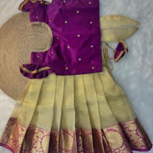 Golden With Purple Lehenga