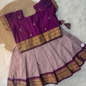 Purple Kalyani Cotton Pattu Pavadai