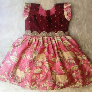 Magenta Pink Dola Silk Frock