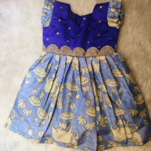 Royal Blue Dola Silk Frock