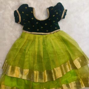 Bottle Green Velvet Tissue Frock