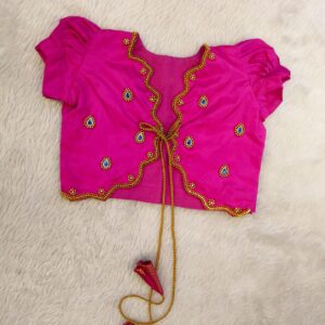 Navy blue with pink paithani silk Lehenga