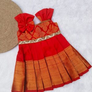 Chilly Red Premium Silk Frock